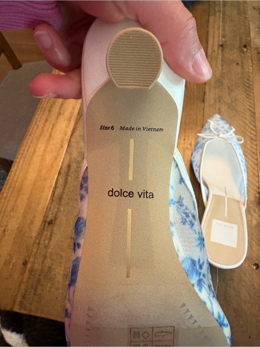 NIB Dolce Vita Cleo Blue Floral Mesh Mule - Size 6 - Picture 8 of 8